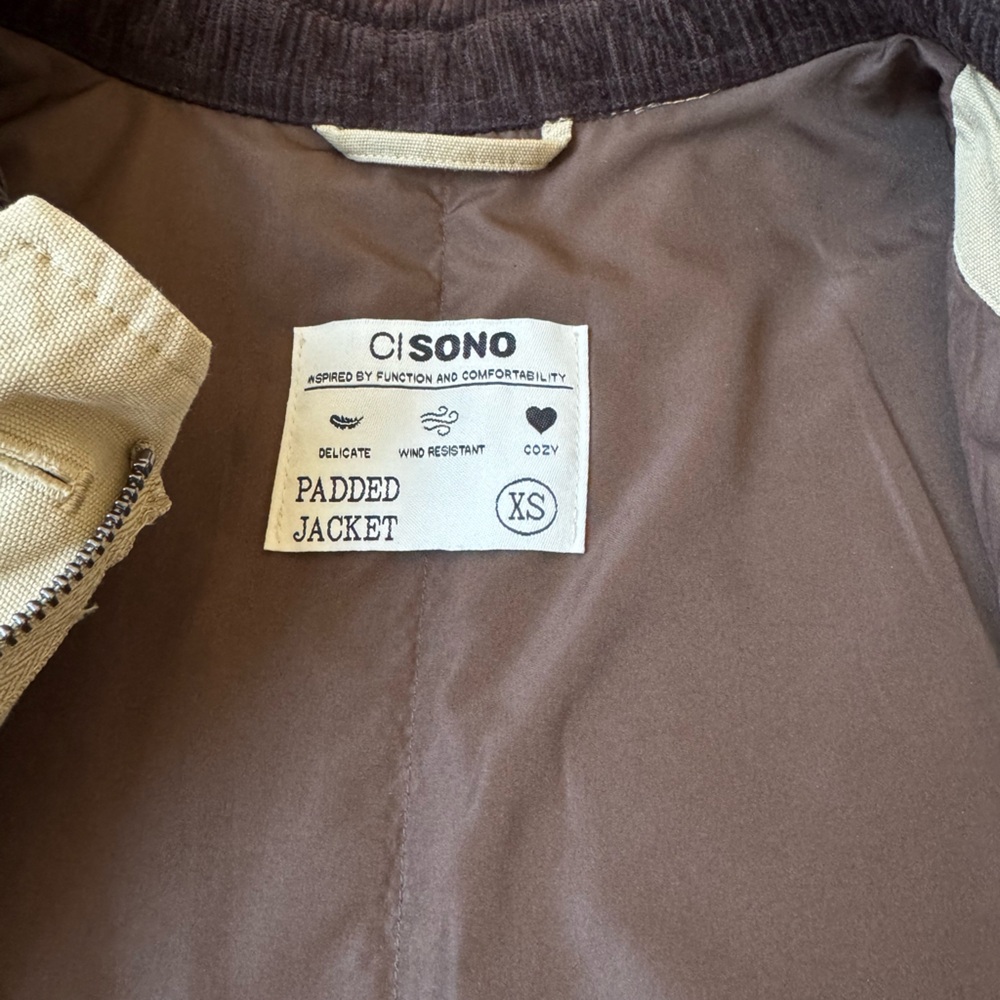Men's Utility Jacket with Contrast Collar - Tan - Picture 2 of 2